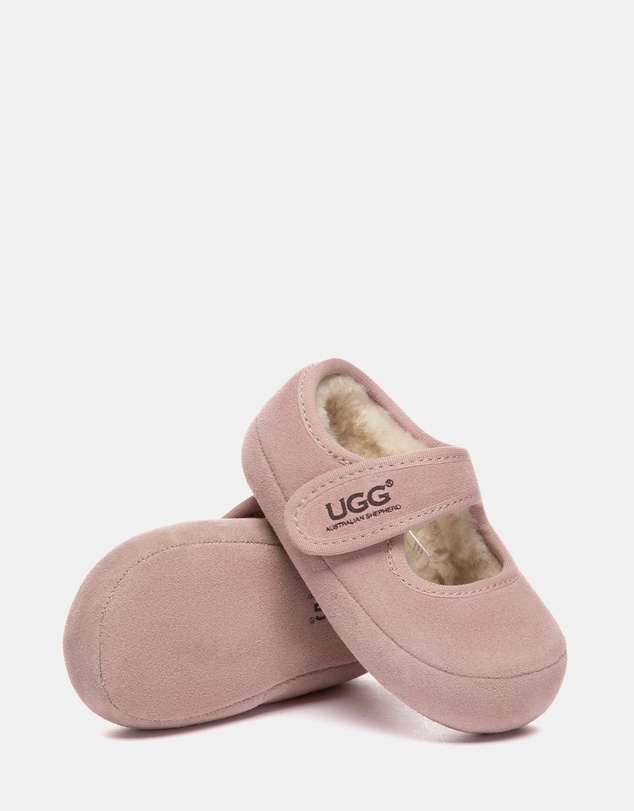 EVERAU - Australian Shepherd Ugg Millie Toddler Cow Suede Upper Loafer Oxfords Flats