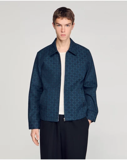 Sandro - Fitted Cross Denim Jacket