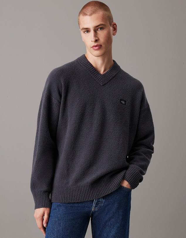 Calvin Klein Jeans - Cotton Bouclé V-Neck Jumper