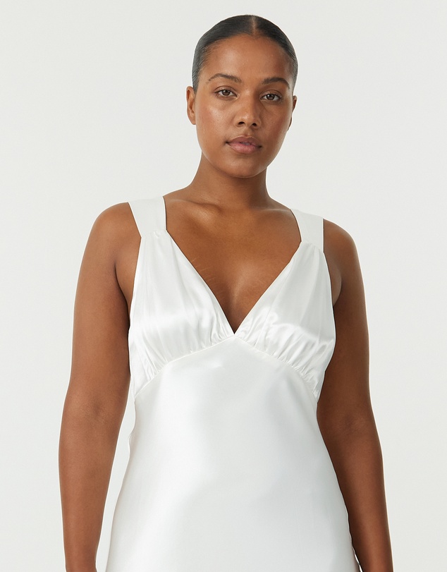 Third Form - Satin Gather Bra Bias Slip Dress