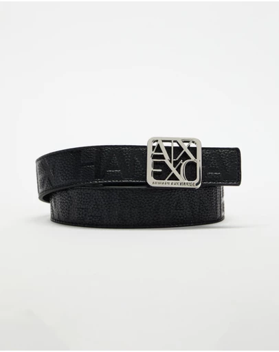 Armani Exchange - Reversible Logo Buckle Belt