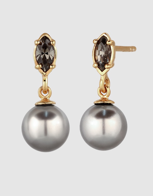 Elli Jewelry - Elegant Pearl Stud Earrings in Gold-Plated 925 Sterling Silver