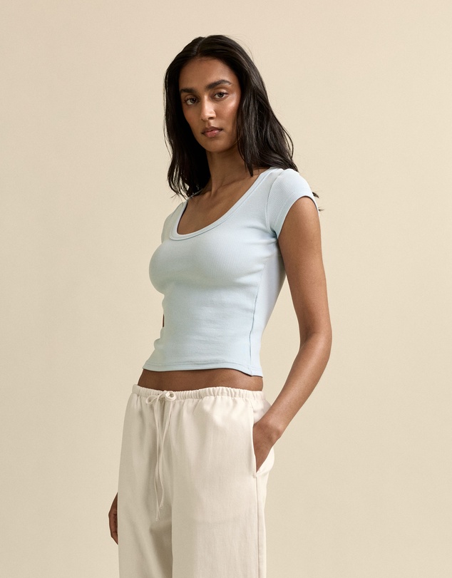 MVN - Ribbed Scoop Neck Top