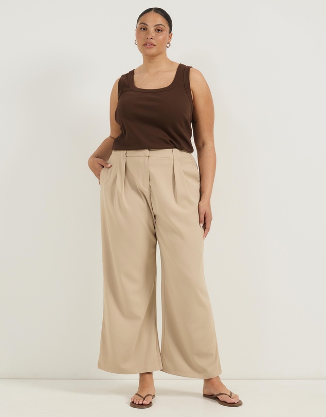 Atmos&Here Curvy - Rosa Wide Leg Tailored Pleated Pants