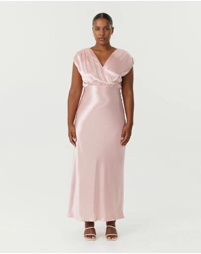 Third Form - Satin Cross Over Gather Dress