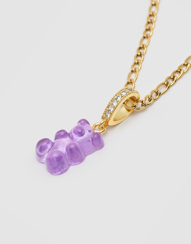 Nialaya Jewellery - Men's Purple Gummy Bear Necklace