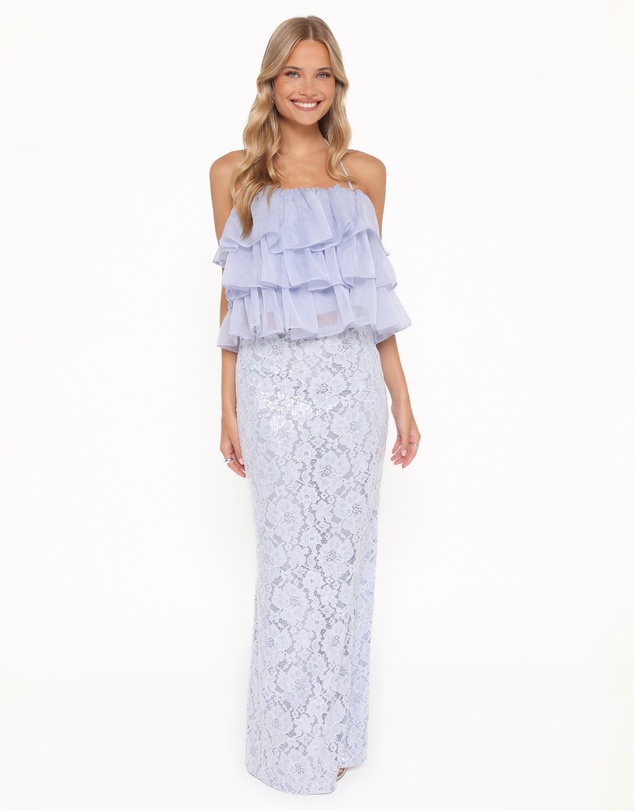 Petal & Pup - Jennings Lace Maxi Skirt - Blue Sequin