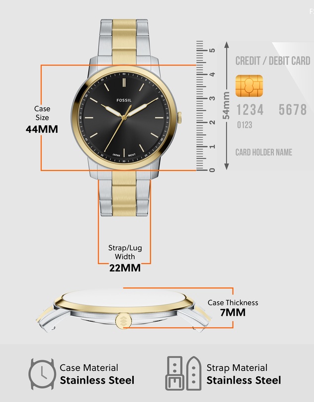 Fossil - Minimalist Two Tone Analogue Watch