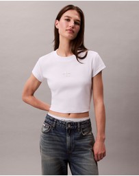 Calvin Klein Jeans - Monogram Logo Ribbed Baby Tee