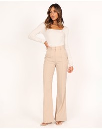 Petal & Pup - Shani Ribbed Knit Top - White