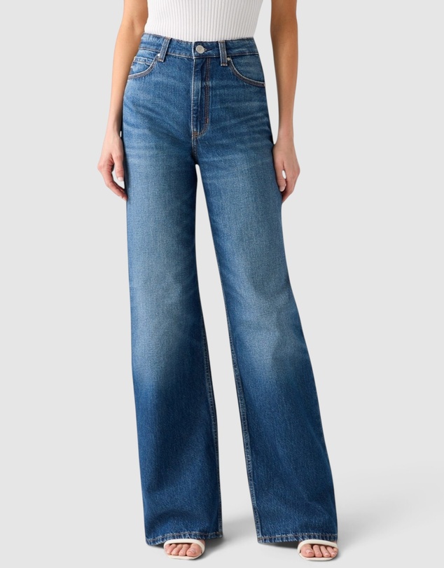 GUESS - High-Rise Palazzo Wide Leg Jeans
