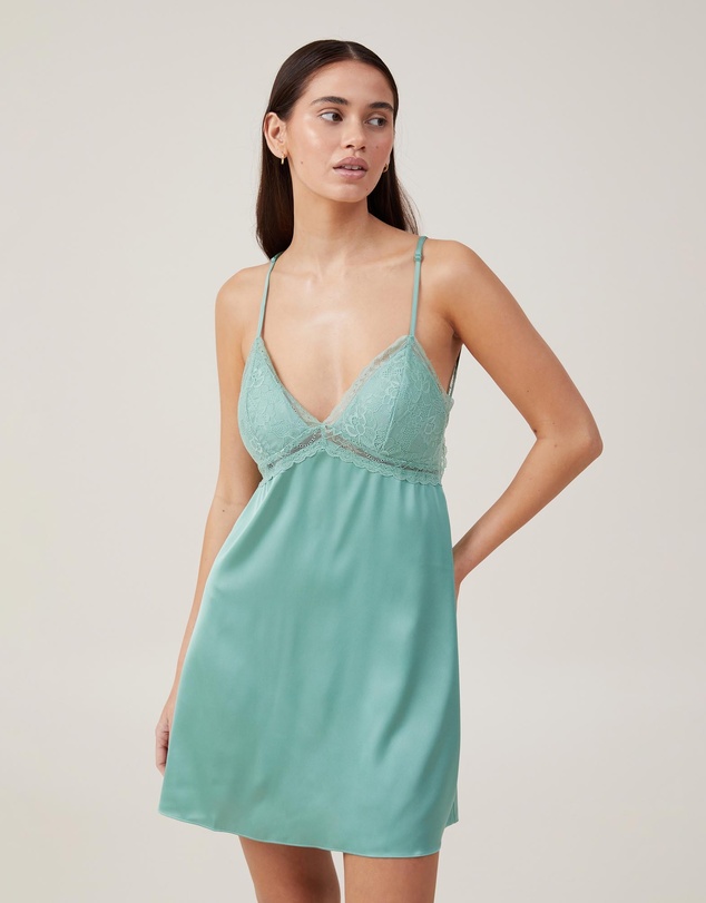 Cotton On Body - Staycay Satin Lace Slip With Cups