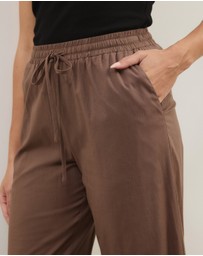 Atmos&Here - Elis Cotton Pants With Drawstring Detail At Waist