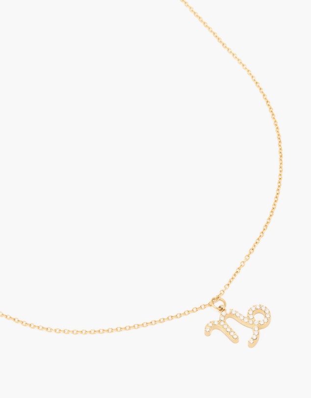 Lovisa - Waterproof Gold Plated Stainless Steel Cubic Zirconia Capricorn Zodiac Sign Necklace