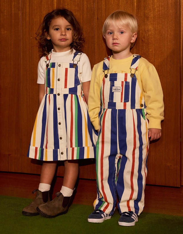 Goldie + Ace - 90s Bold Stripe Heidi Denim Dress - Babies-Kids