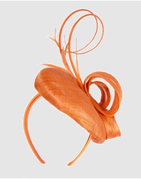 Max Alexander - Pillbox Orange Racing Fascinator