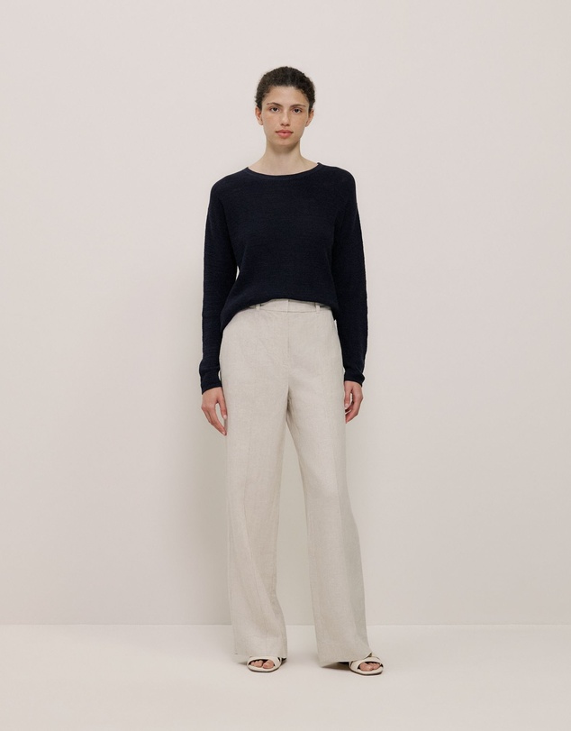 Trenery - Linen Cotton Pullover in Night Sky