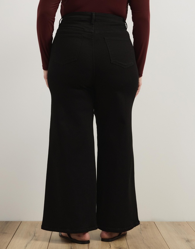 Atmos&Here Curvy - Betty High Waist Wide Leg Stretch Jeans