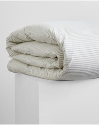Sheet Society - Leo Washed Cotton Stripe Quilt Cover Set