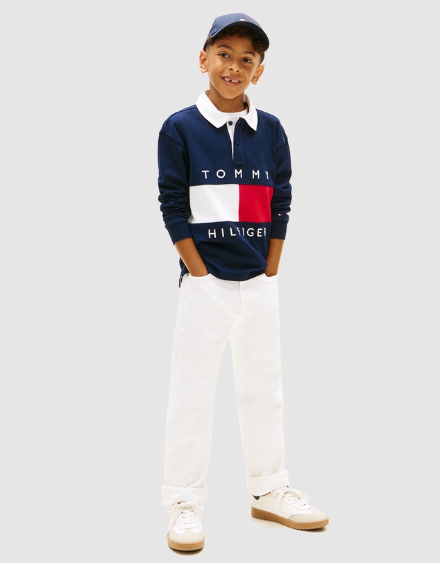Tommy Hilfiger - Heritage Colour-Blocked Flag LS Polo Shirt - Kids