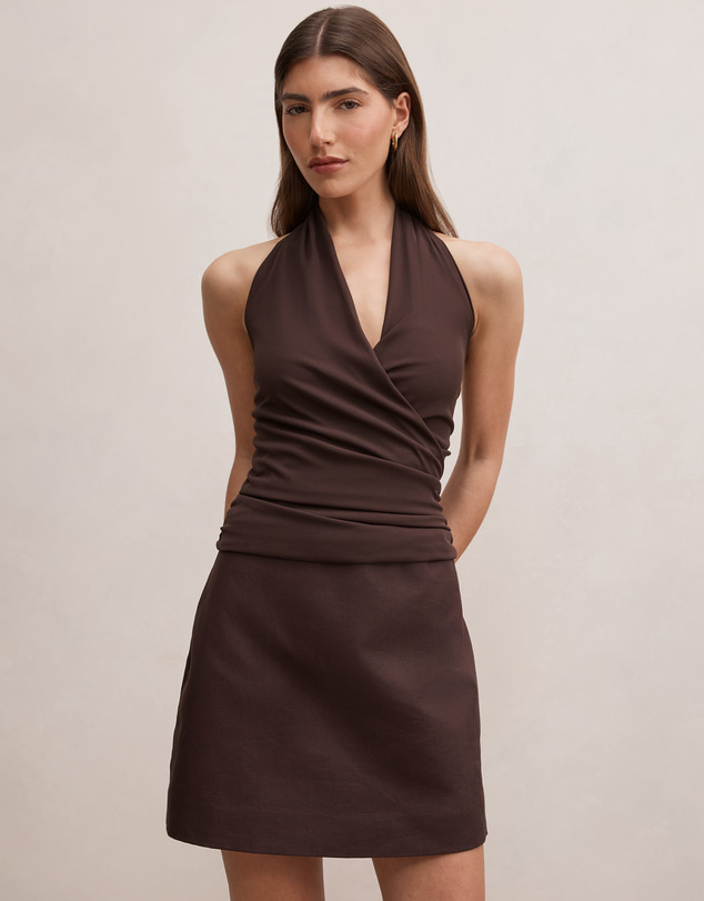 Forever New - Imogen Halter Neck 2 in 1 Mini Dress
