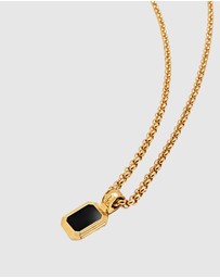 Nialaya Jewellery - Men's Sterling Silver Necklace with Two-in-One Malachite & Black Onyx Pendant