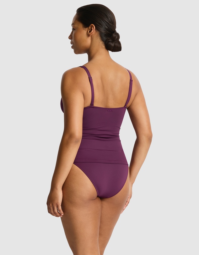 Sea Level - Essentials Edit Cross Front Multifit Singlet Top Claret