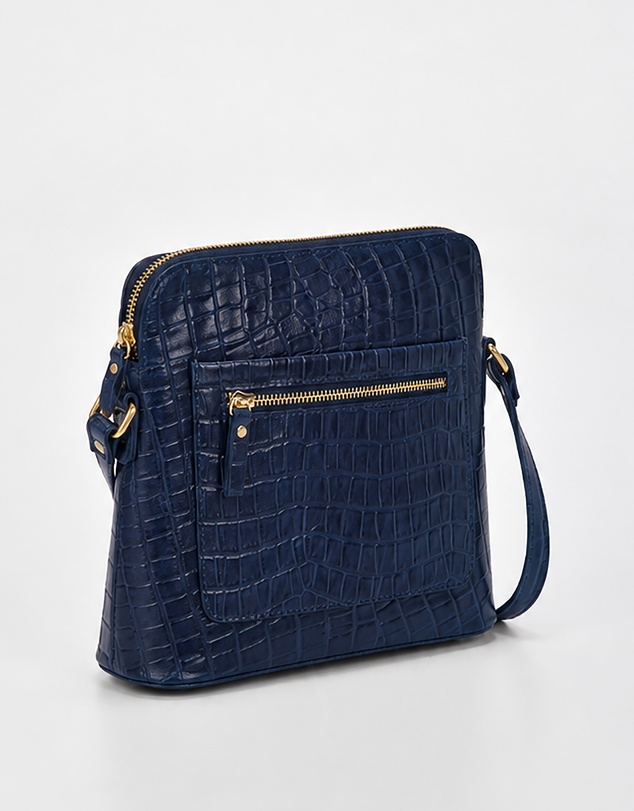 Cobb & Co - Kingsley Croc Leather RFID Safe Crossbody