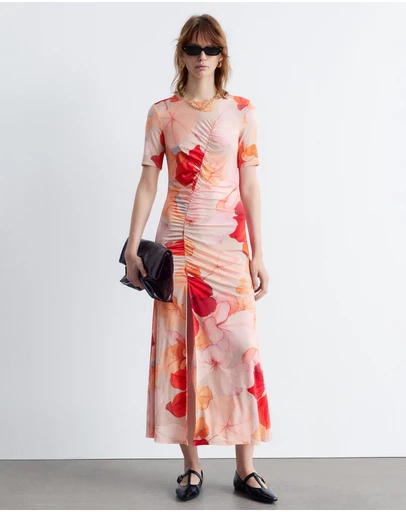 & Other Stories - Ruched SS Midi Dress