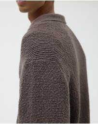 AERE - Oversized Open Collar Knit Polo