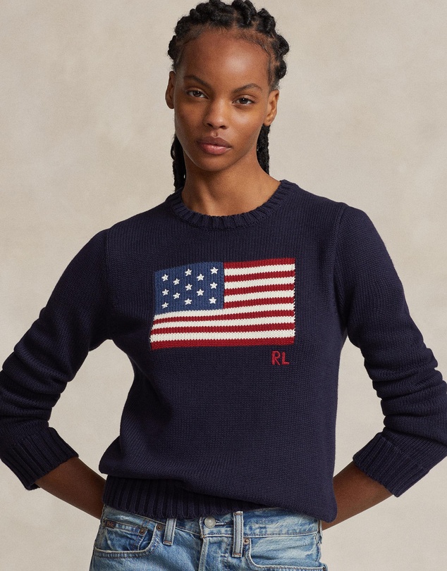 Polo Ralph Lauren - Flag Cotton Crewneck Sweater - ICONIC EXCLUSIVE