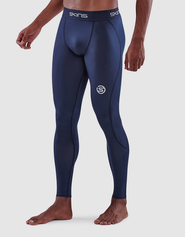 SKINS - SKINS Compression Men's Series-1 Running/Gym Long Tight Navy Blue