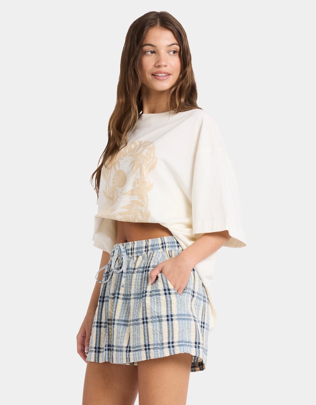 Roxy - Dylan Check Elastic Waist Shorts