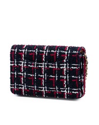 Pre-Loved by Azura Reborn - Pre-Loved Tweed Written in Chain Logo Wallet on Chain