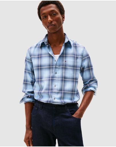 Light Blue Heather & Check
