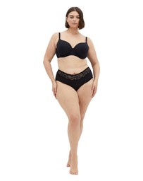 City Chic - Plus size S&C CTN TSHIRT BRA - Black