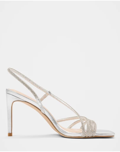 Forever New - Christine Asymmetrical Diamante Strapping Heels