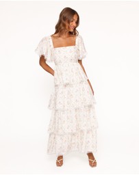 Petal & Pup - Chapel Maxi Dress - White Vintage Floral