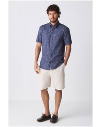 NEXT - Short Sleeve Tile Printed Printed 100% Cotton Shirt