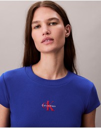 Calvin Klein Jeans - Monogram Logo Ribbed Baby Tee