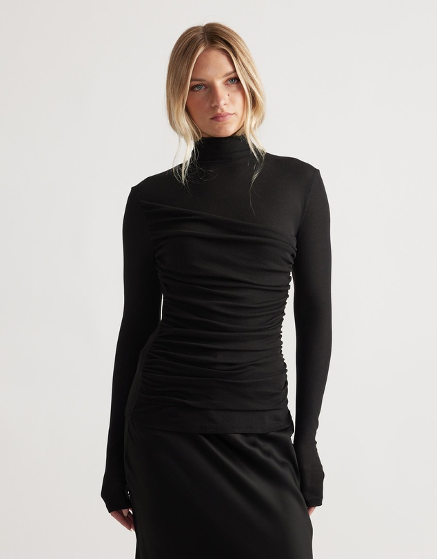 Decjuba - Alicia High Neck Long Sleeve Top