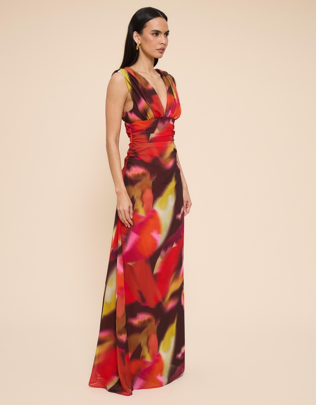 CHANCERY - Jo V-Neck Gathered Maxi Dress