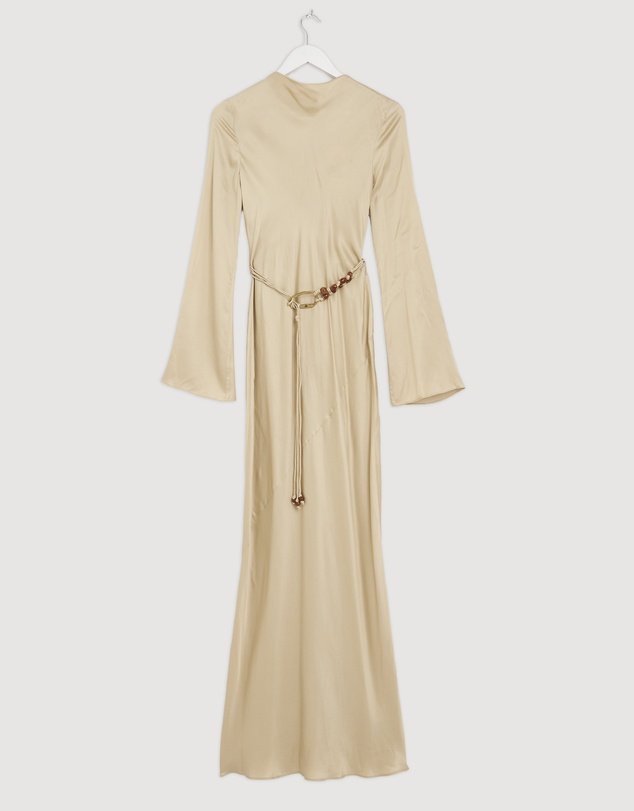 Revibe - Repaired Shona Joy Agnes Long Sleeve Maxi Dress With Belt - AU 8