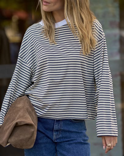 HERITAGE NAVYBUTTERSTONE STRIPE