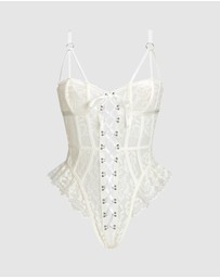 Ann Summers - Boudoir Tease Crotchless Teddy Bodysuit