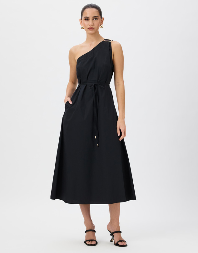 Tussah - Fleur One Shoulder Tie Detail Midi Dress
