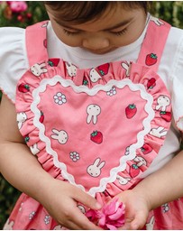 Kynd Baby - Miffy Heart Pinafore in Strawberry