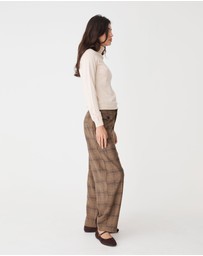 Forcast - Lani Barrel Leg Check Pants
