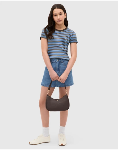 Seed Heritage - Stripe Logo Rib Tee - Teen