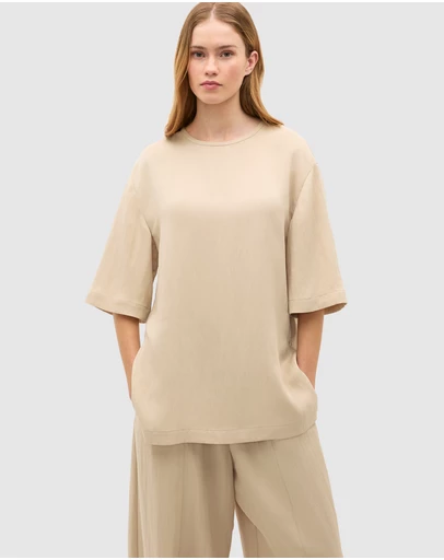 Seed Heritage - Textured Twill Longline Top